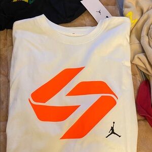 Jordan Men's T-Shirt in White and Orange